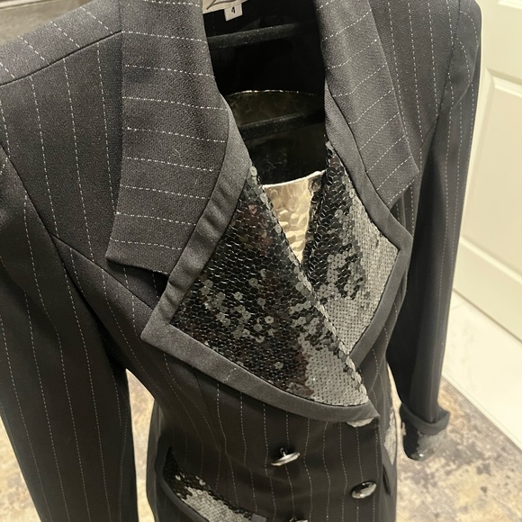 Lillie Rubin pin stripe holiday blazer size 4 1990 does 1970s vintage - Picture 11 of 16